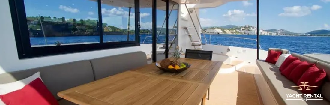 lounge area of a yacht