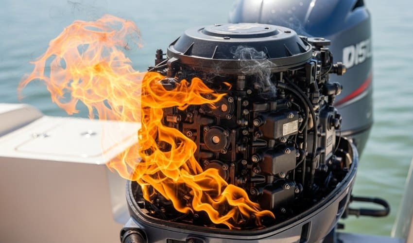 What Should You Do Immediately If a Boat Motor Catches Fire