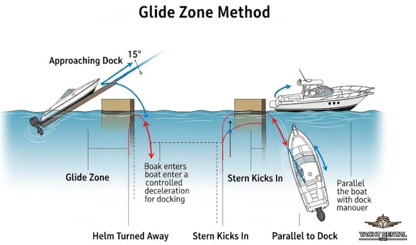 Boat docking glide zone method